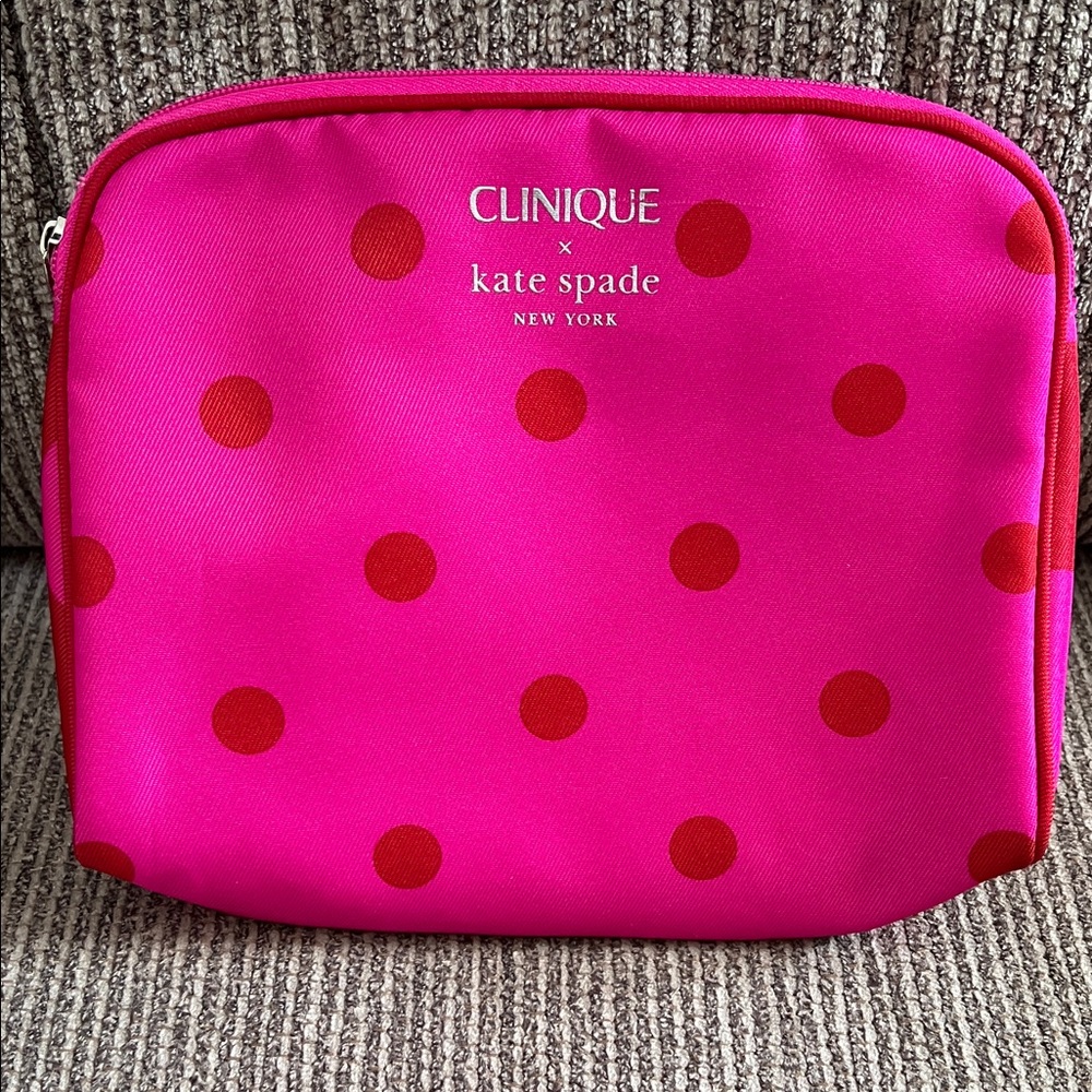 Clinique Kate Spade Pink Polka Dot Cosmetic Bag
